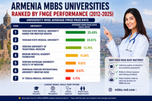 MBBS Abroad & FMGE Pass Rates (2012–2025): Best Countries, Top Universities & Key Factors to Consider Armenia MBBS universities ranking infographic Bluestar Overseas Armenia MBBS universities ranking infographic - Bluestar Overseas