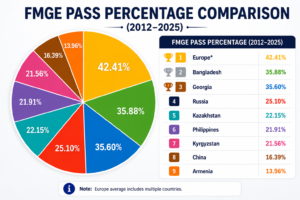 MBBS Abroad & FMGE Pass Rates (2012–2025): Best Countries, Top Universities & Key Factors to Consider FMGE pass percentage comparison 2012 2025 Bluestar Overseas FMGE pass percentage comparison (2012-2025) -Bluestar Overseas